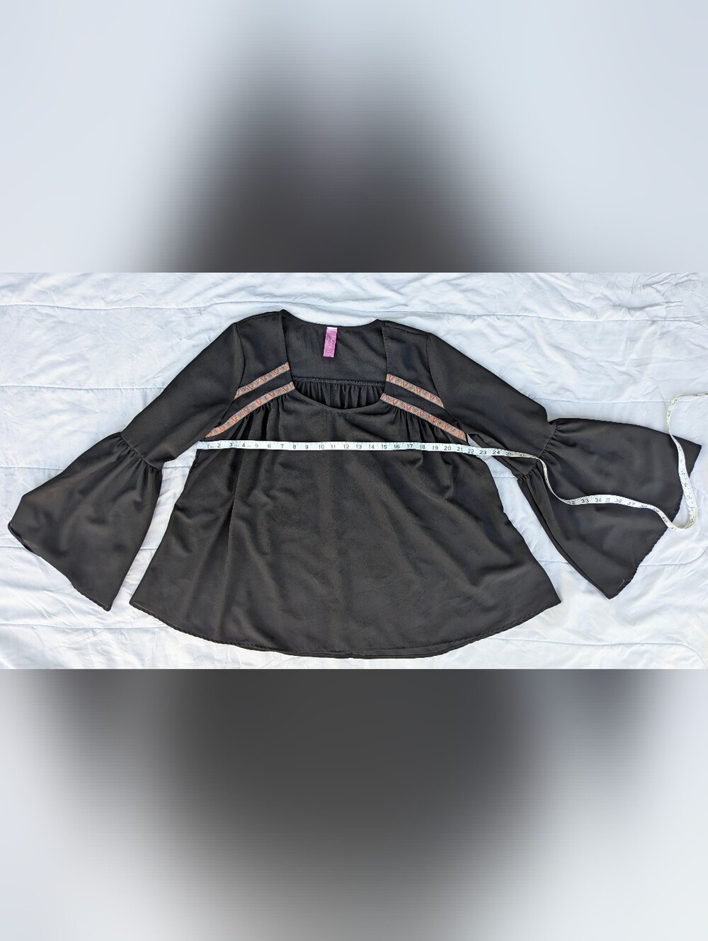 Chic Black Bell Sleeve Blouse